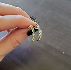 Peridot and silver earrings.
